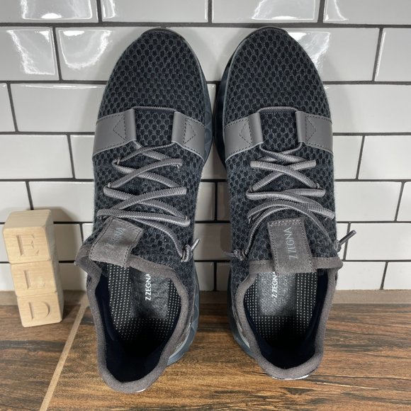 Z Zegna A-Maze Men's Size 10 Shoes Gray Black Techmerino Wool Vibram Sneaker - Picture 6 of 14
